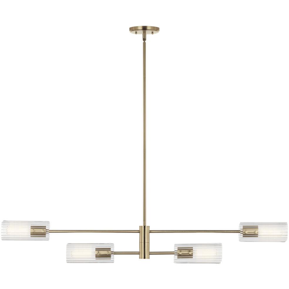 Velestino 4 Light 5.25 inch Champagne Bronze Chandelier Linear Ceiling Light